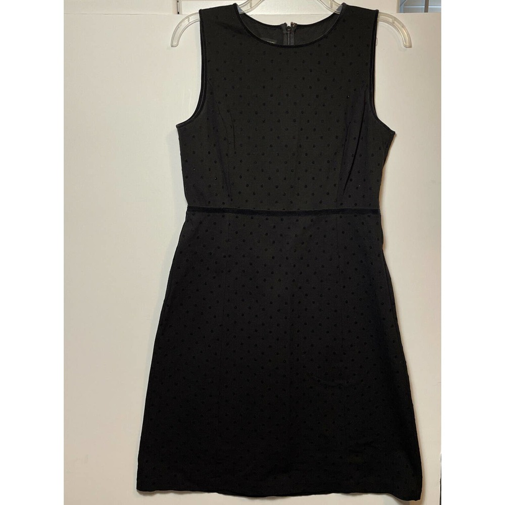 Talbot’s Ladies 6 Rayon Nylon Spandex Black On Black Dots Dress - Picture 2 of 6